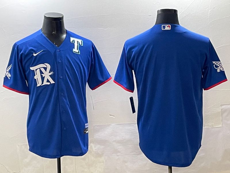Men Texas Rangers Blank Blue City Edition 2025 Nike MLB Jersey style 3->texas rangers->MLB Jersey